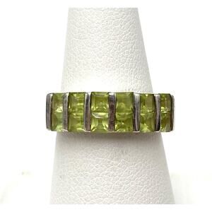 925 Peridot Thailand Sterling Silver 6.5 Ring Light Green